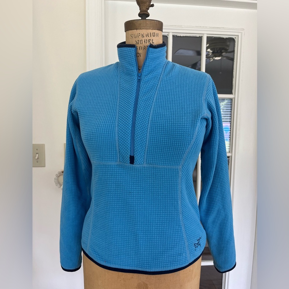 Arc'teryx Blue Grid Waffle Quarter Zip Fleece